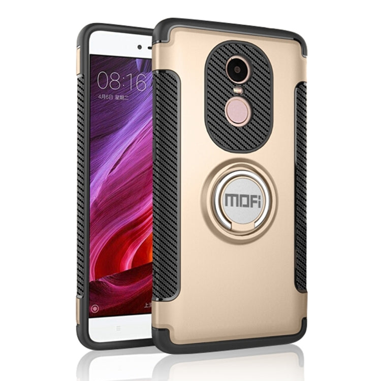 MOFI for Mysterious Series Xiaomi Redmi Note 4X Shockproof Protective Back Cover Case with Magnetic Rotatable Ring Holder