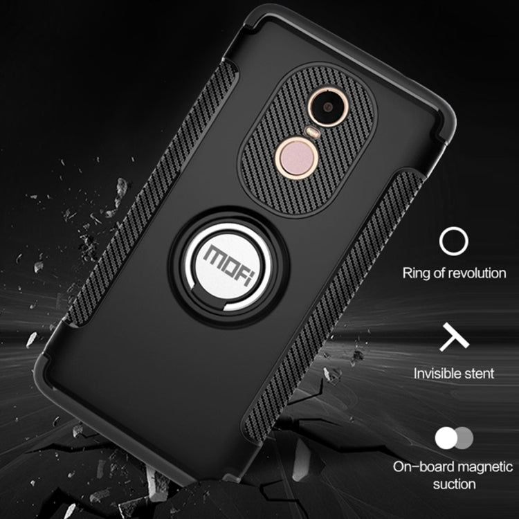 MOFI for Mysterious Series Xiaomi Redmi Note 4X Shockproof Protective Back Cover Case with Magnetic Rotatable Ring Holder