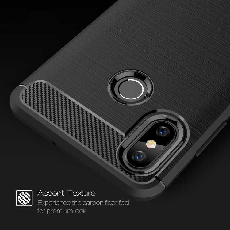 Brushed Texture Carbon Fiber Shockproof TPU Case for Xiaomi Mi 8