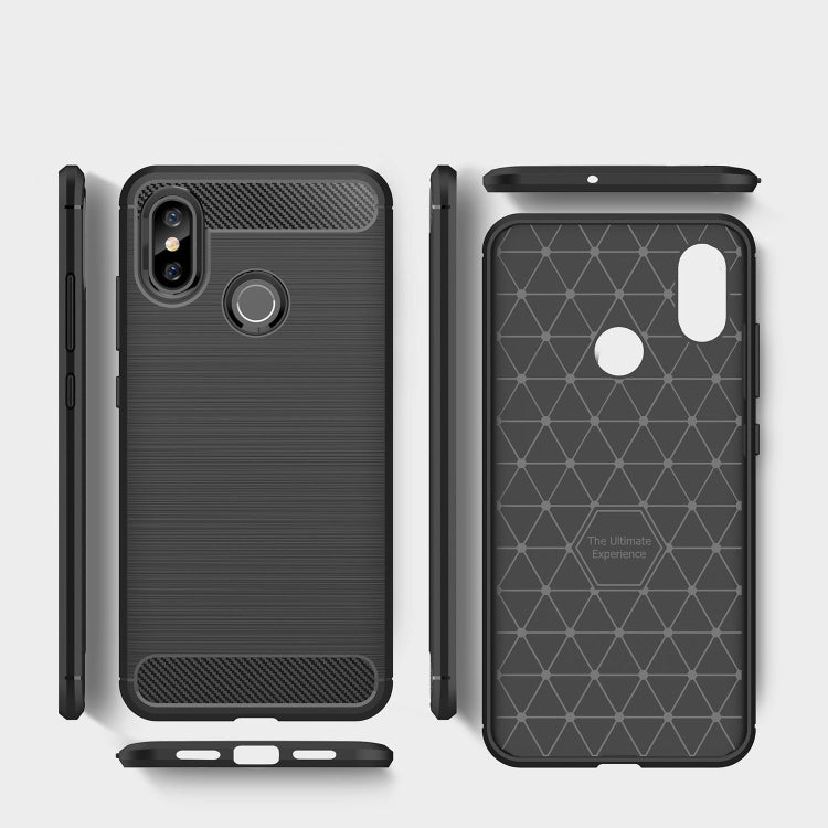 Brushed Texture Carbon Fiber Shockproof TPU Case for Xiaomi Mi 8