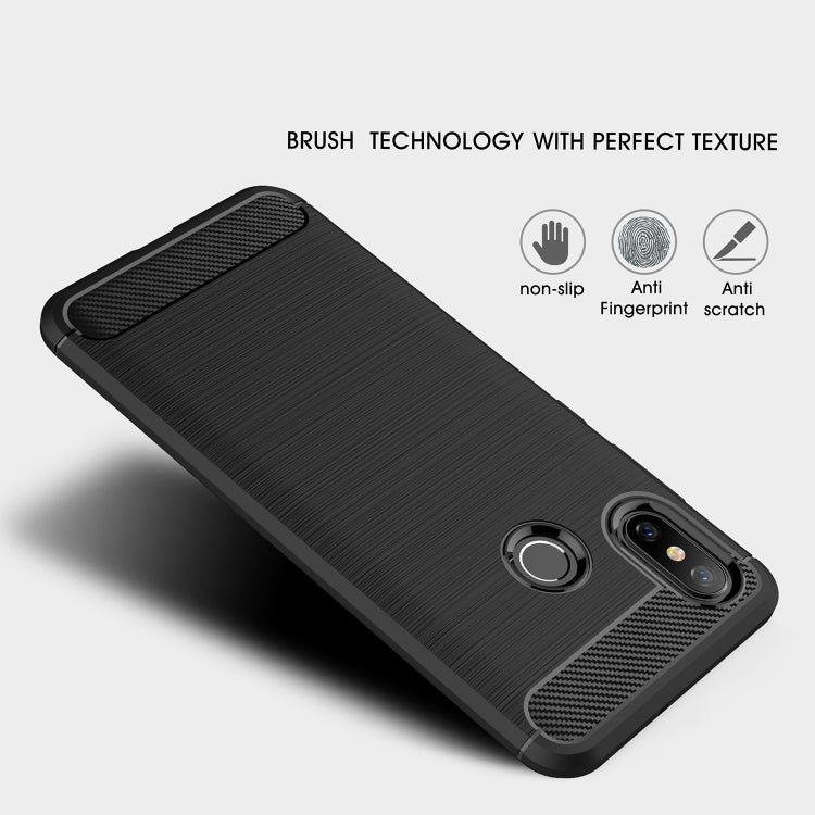 Brushed Texture Carbon Fiber Shockproof TPU Case for Xiaomi Mi 8