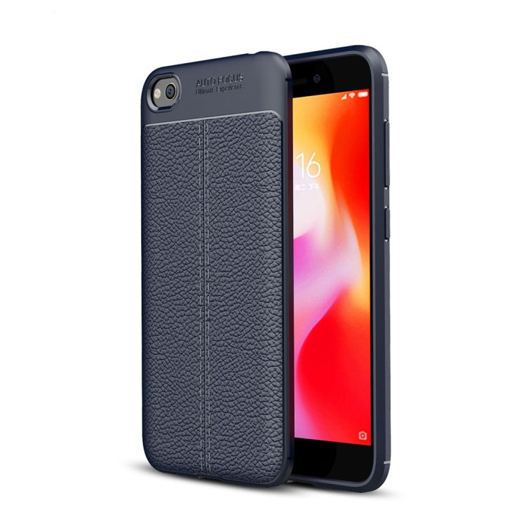 Litchi Texture TPU Shockproof Case for RedMi Go(Navy Blue)