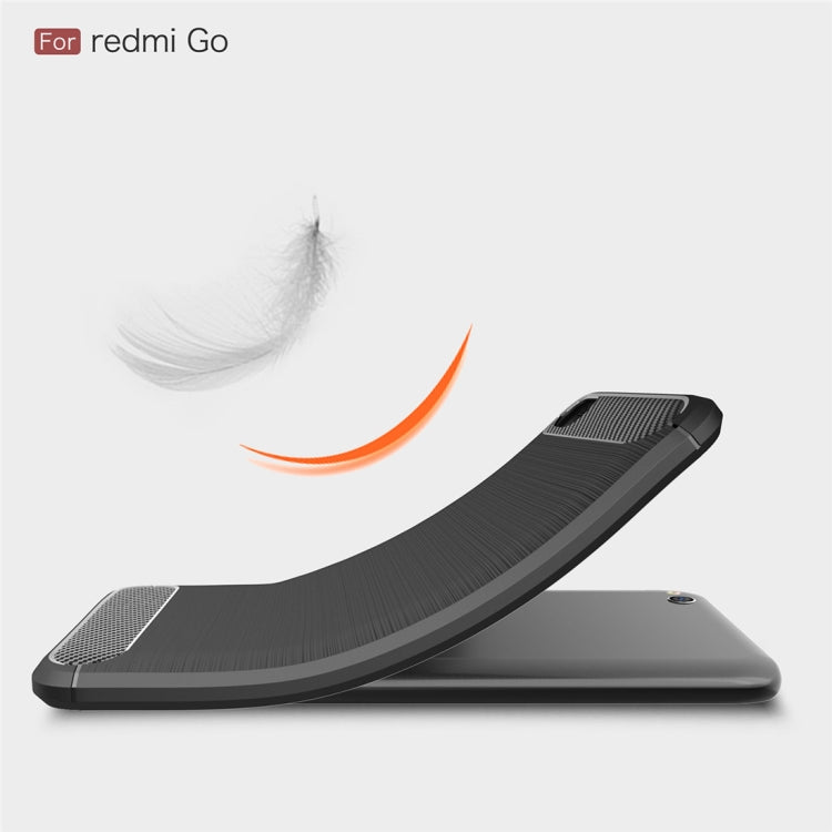 Brushed Texture Carbon Fiber Shockproof TPU Case for Xiaomi RedMi Go