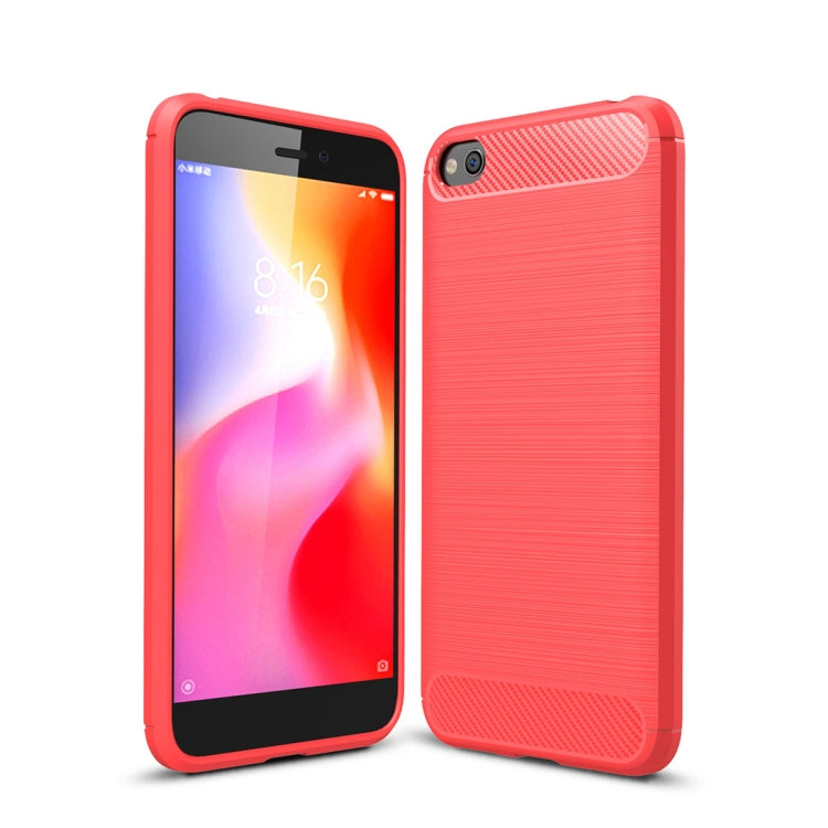 Brushed Texture Carbon Fiber Shockproof TPU Case for Xiaomi RedMi Go