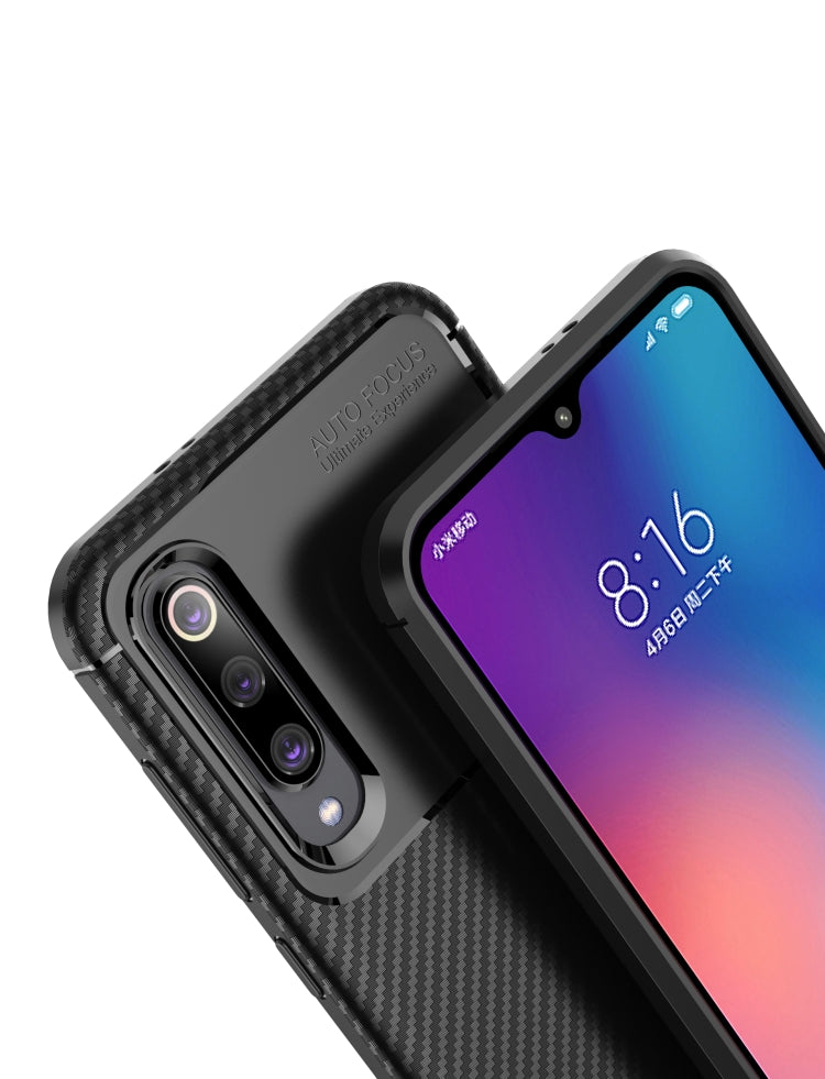 Beetle Series Carbon Fiber Texture Shockproof TPU Case for XiaoMi 9 SE(Black)