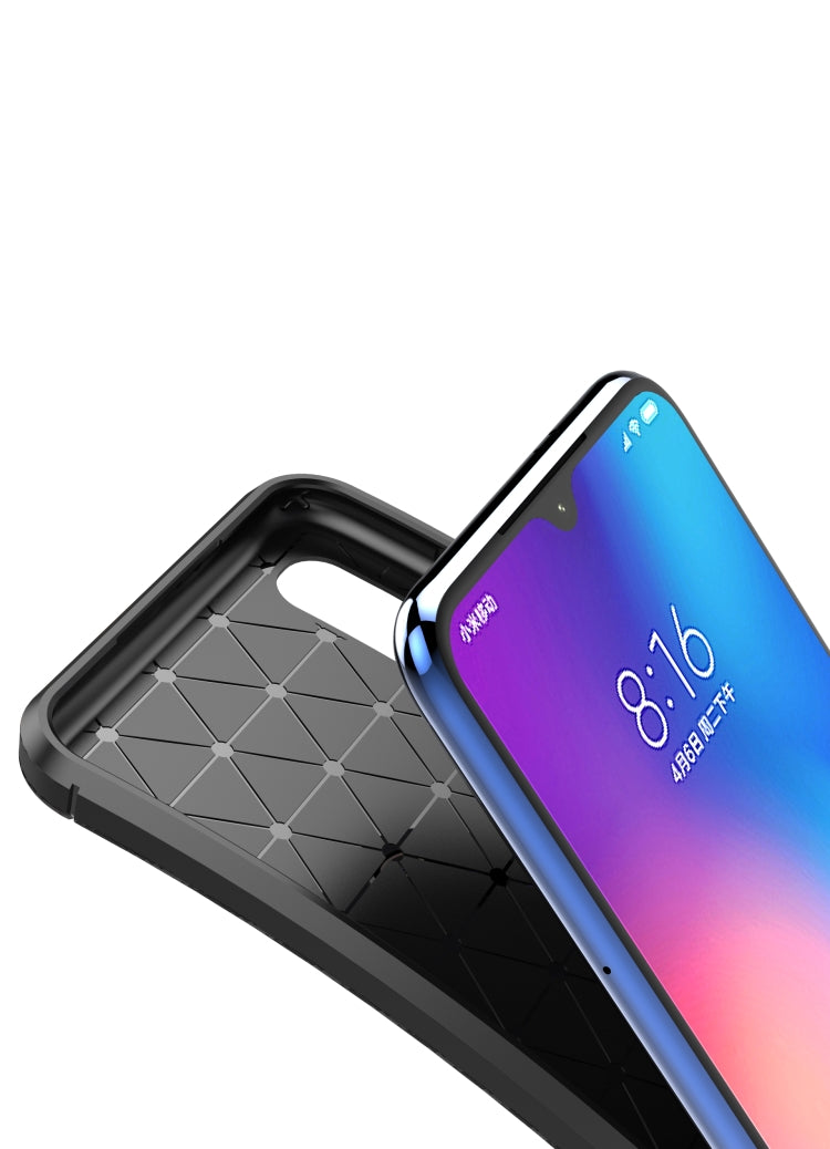 Beetle Series Carbon Fiber Texture Shockproof TPU Case for XiaoMi 9 SE(Black)