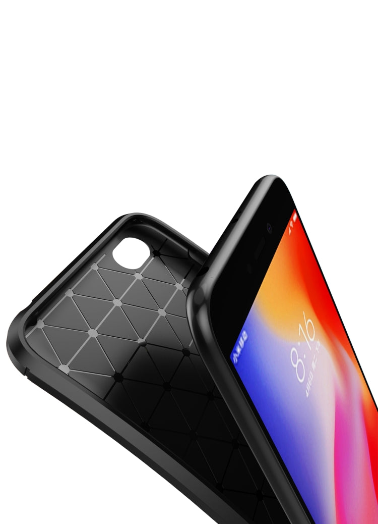 Beetle Series Carbon Fiber Texture Shockproof TPU Case for XiaoMi RedMi Go(Blue)