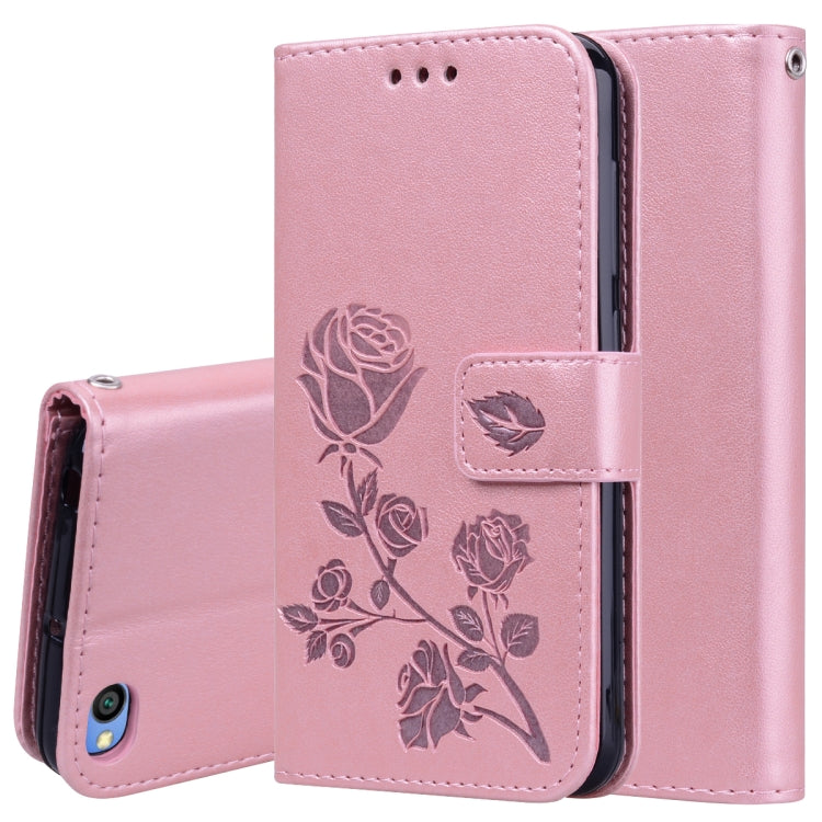 Rose Embossed Horizontal Flip PU Leather Case for Xiaomi Redmi Go, with Holder & Card Slots & Wallet