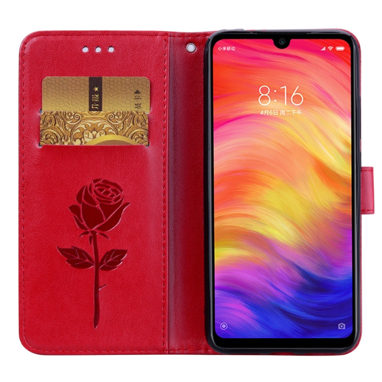 Rose Embossed Horizontal Flip PU Leather Case for Xiaomi Redmi Note 7, with Holder & Card Slots & Wallet