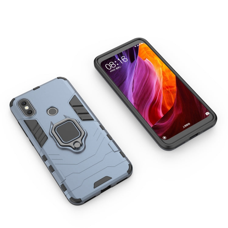 PC + TPU Shockproof Protective Case with Magnetic Ring Holder for Xiaomi Mi 6X / A2(Navy Blue)