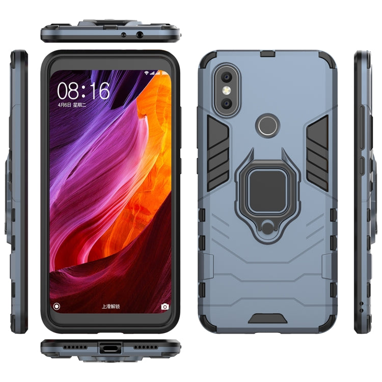 PC + TPU Shockproof Protective Case with Magnetic Ring Holder for Xiaomi Mi 6X / A2(Navy Blue)
