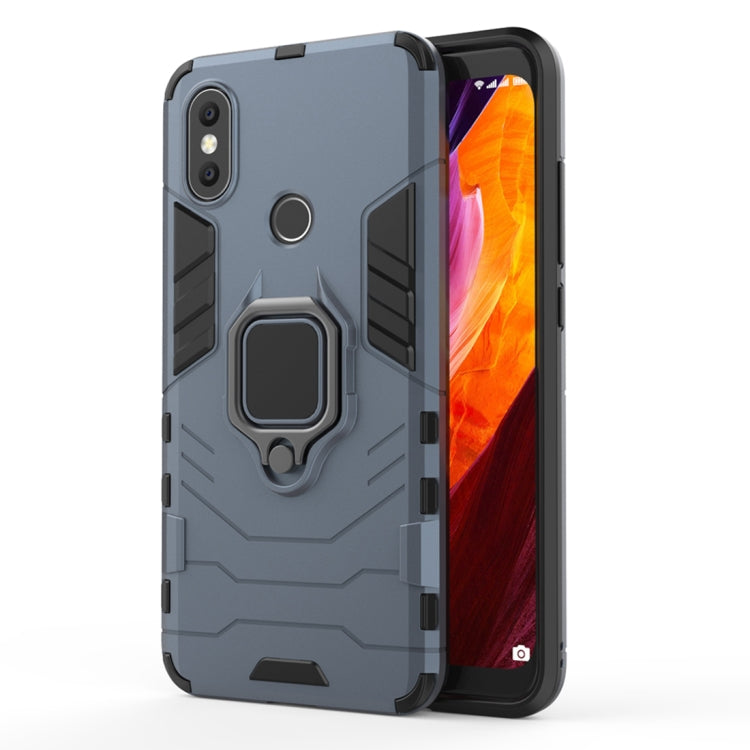 PC + TPU Shockproof Protective Case with Magnetic Ring Holder for Xiaomi Mi 6X / A2(Navy Blue)