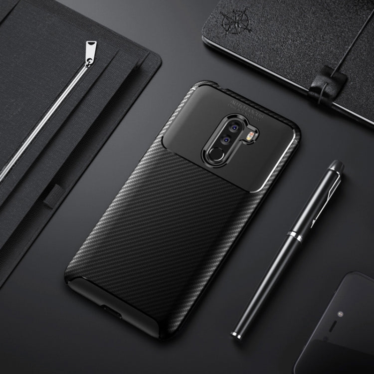 Beetle Shape Carbon Fiber Texture Shockproof TPU Case for Xiaomi Pocophone F1