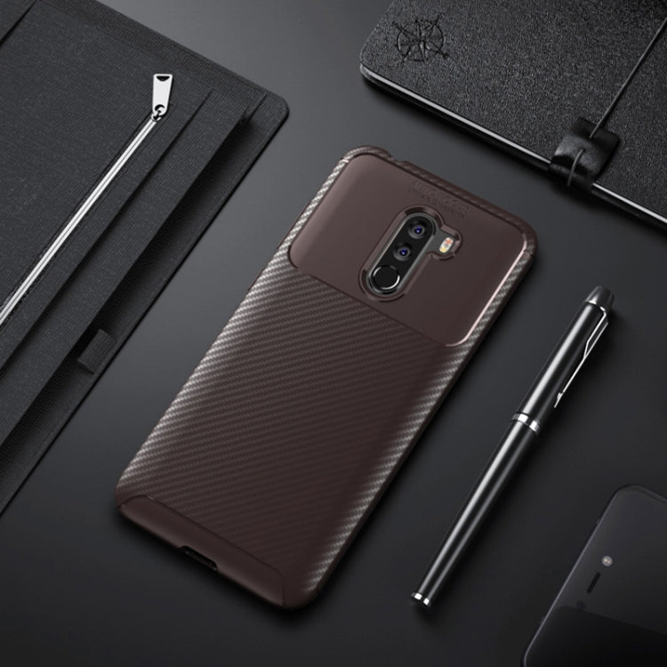 Beetle Shape Carbon Fiber Texture Shockproof TPU Case for Xiaomi Pocophone F1