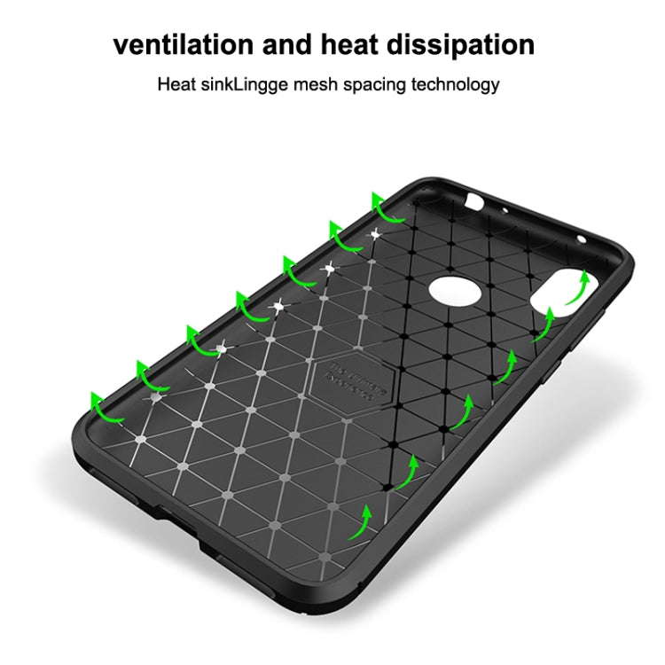 Beetle Shape Carbon Fiber Texture Shockproof TPU Case for Xiaomi Redmi Note 6(Blue)