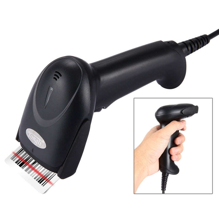 USB 1D CCD Wired Handheld Red Light Barcode Scanner Barcode Reader, Cable Length: about 1.5m (Black)