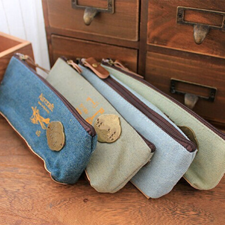 4 Pack Retro Canvas Pencil Random Color Delivery (Size: 19*8*17cm)