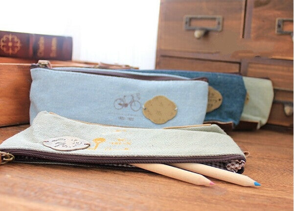 4 Pack Retro Canvas Pencil Random Color Delivery (Size: 19*8*17cm)