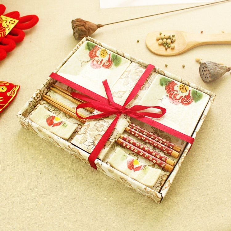 2 Pack Hand-Painted Ceramic Tableware 6 Set (Colour: White, Number Kits: 6 sets)