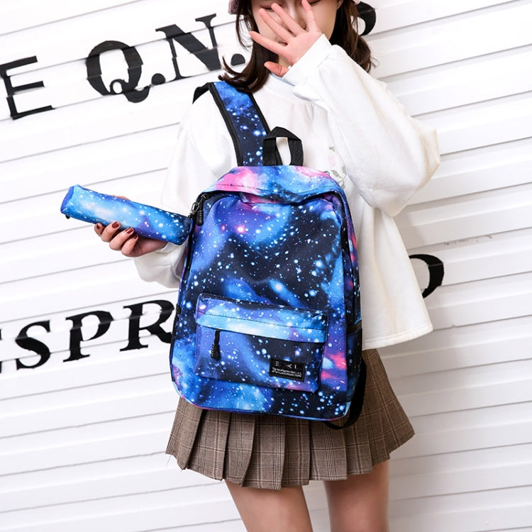 Star Sky Magic Student Bag Girls Backpack (Blue)