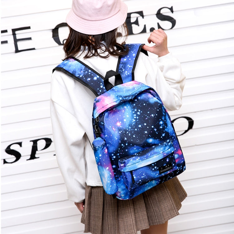 Star Sky Magic Student Bag Girls Backpack (Blue)