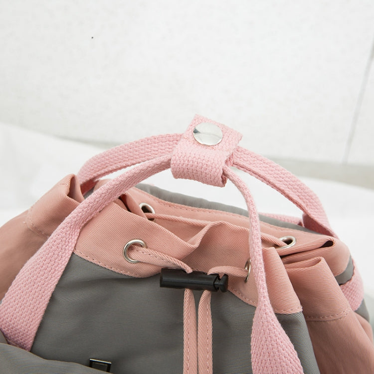 Solid Color Cute Girl Backpack Shoulder Bag with Plush Bear Pendant