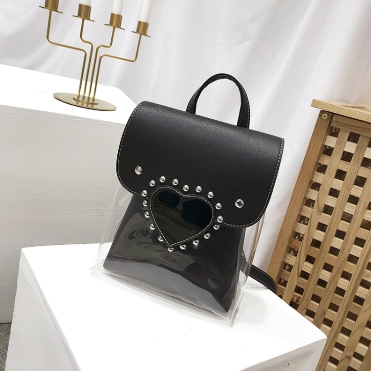 Heart-shaped 2 in 1 Detachable Backpack Girl Bag Translucent Handbag