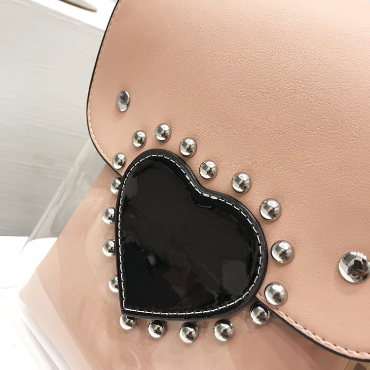 Heart-shaped 2 in 1 Detachable Backpack Girl Bag Translucent Handbag