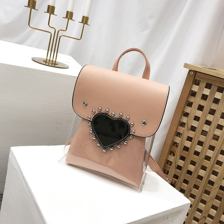 Heart-shaped 2 in 1 Detachable Backpack Girl Bag Translucent Handbag