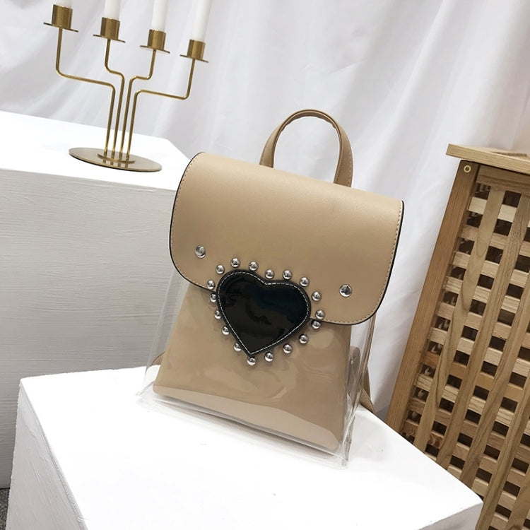 Heart-shaped 2 in 1 Detachable Backpack Girl Bag Translucent Handbag