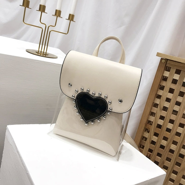 Heart-shaped 2 in 1 Detachable Backpack Girl Bag Translucent Handbag