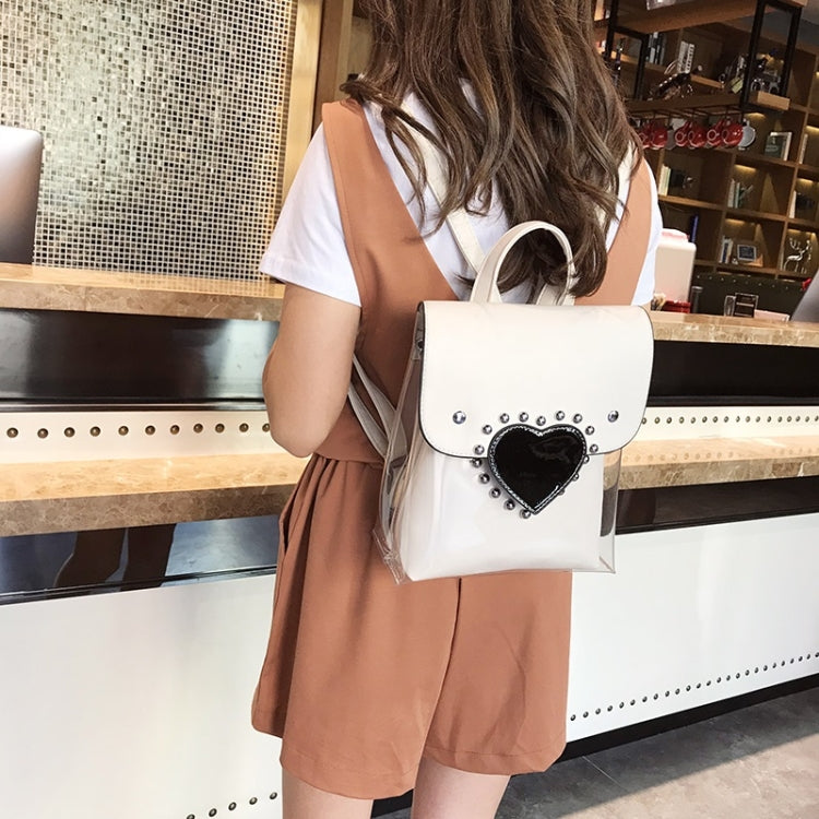 Heart-shaped 2 in 1 Detachable Backpack Girl Bag Translucent Handbag