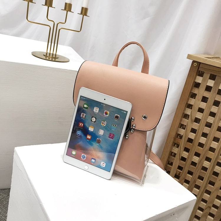 Heart-shaped 2 in 1 Detachable Backpack Girl Bag Translucent Handbag