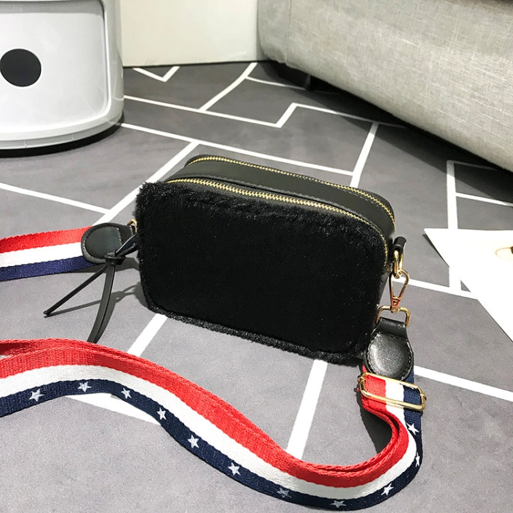 Cute Square Bag Plush PU Leather Handbag Single Shoulder Girl Crossbody Bag
