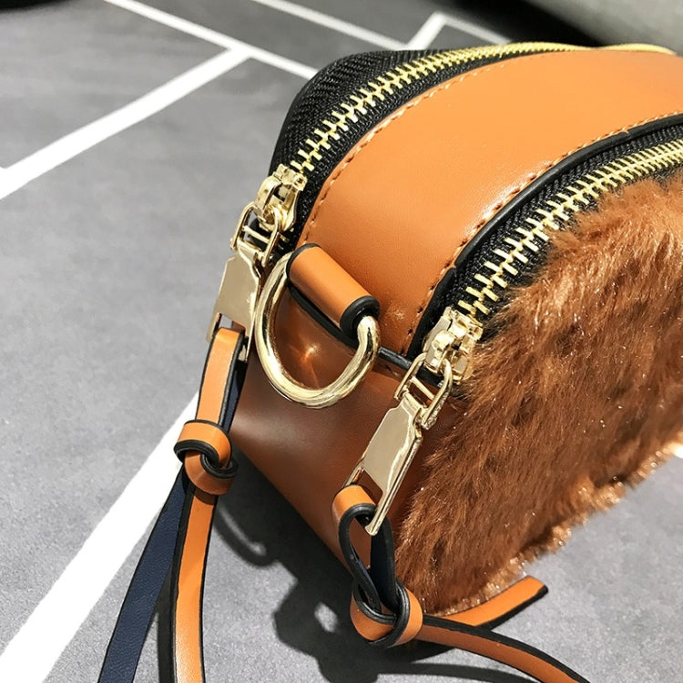 Cute Square Bag Plush PU Leather Handbag Single Shoulder Girl Crossbody Bag