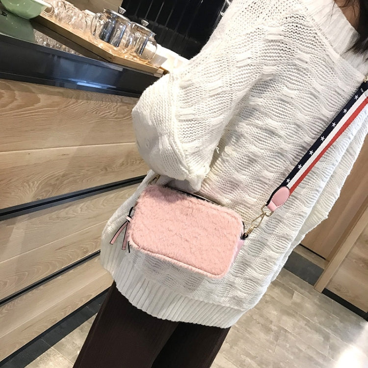 Cute Square Bag Plush PU Leather Handbag Single Shoulder Girl Crossbody Bag