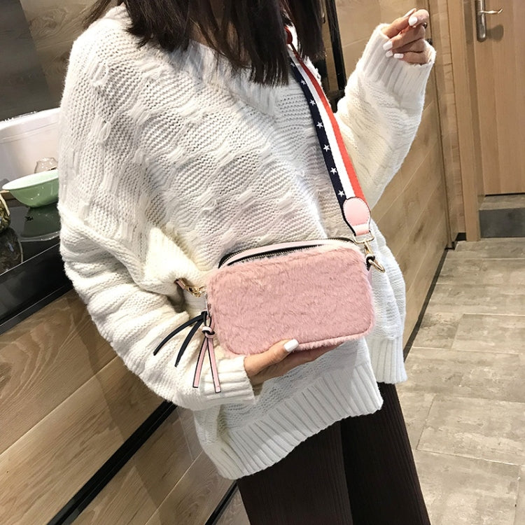 Cute Square Bag Plush PU Leather Handbag Single Shoulder Girl Crossbody Bag