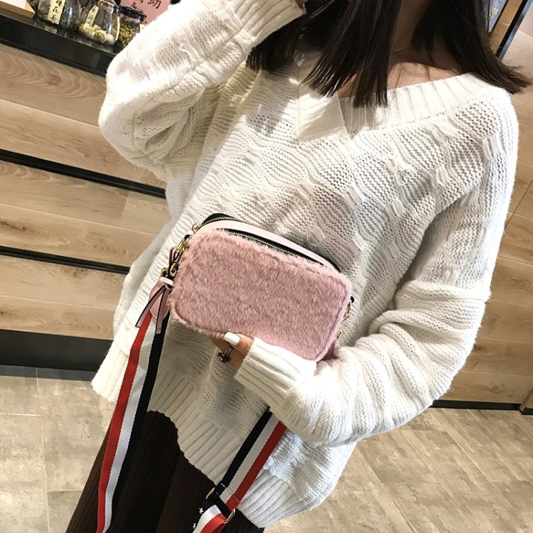 Cute Square Bag Plush PU Leather Handbag Single Shoulder Girl Crossbody Bag