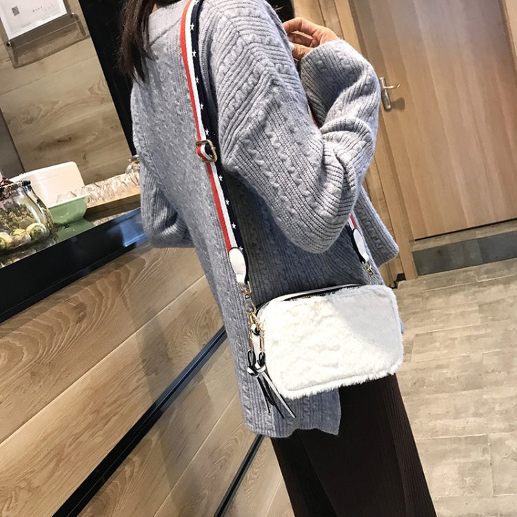 Cute Square Bag Plush PU Leather Handbag Single Shoulder Girl Crossbody Bag