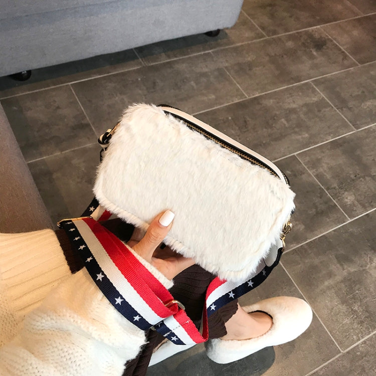 Cute Square Bag Plush PU Leather Handbag Single Shoulder Girl Crossbody Bag