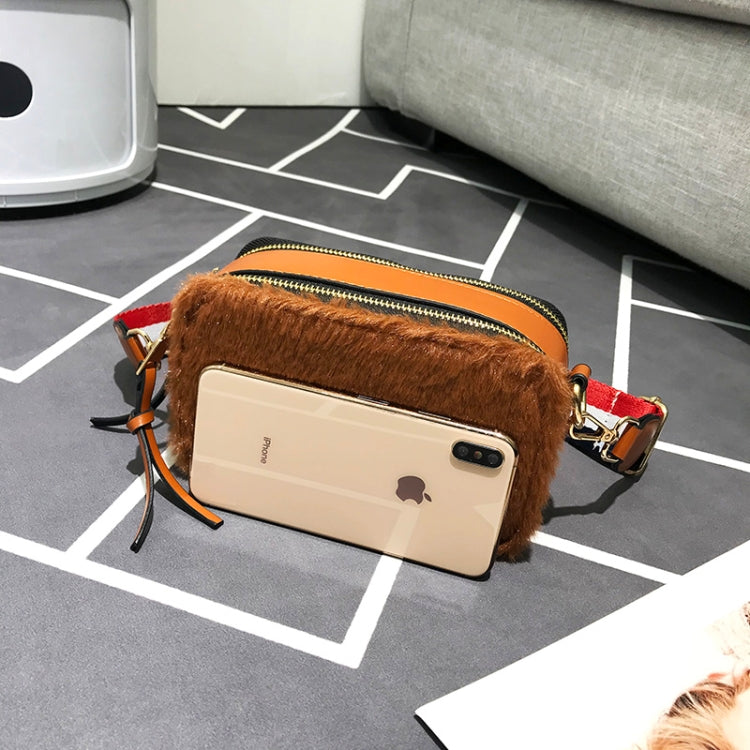 Cute Square Bag Plush PU Leather Handbag Single Shoulder Girl Crossbody Bag
