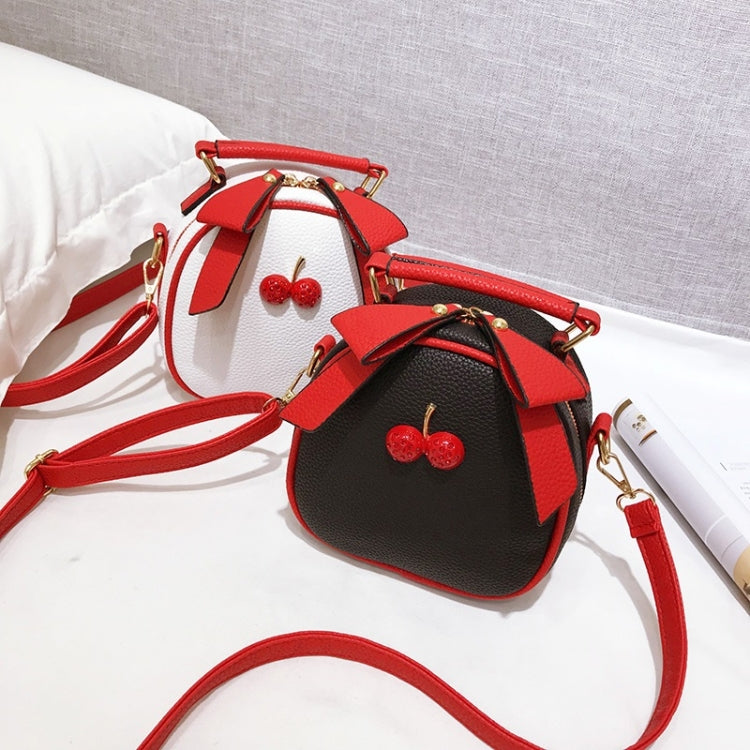 Cute Cherry Bow Small Round Handbag Lady Crossbody Single Shoulder Bag