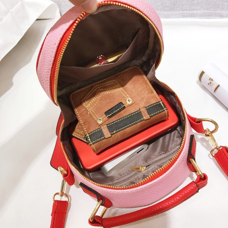 Cute Cherry Bow Small Round Handbag Lady Crossbody Single Shoulder Bag