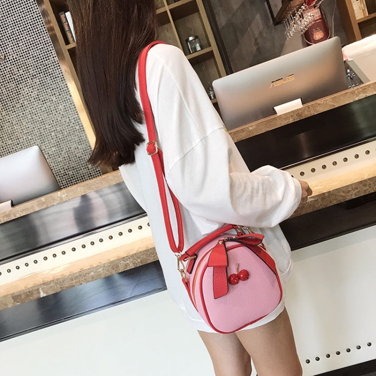 Cute Cherry Bow Small Round Handbag Lady Crossbody Single Shoulder Bag