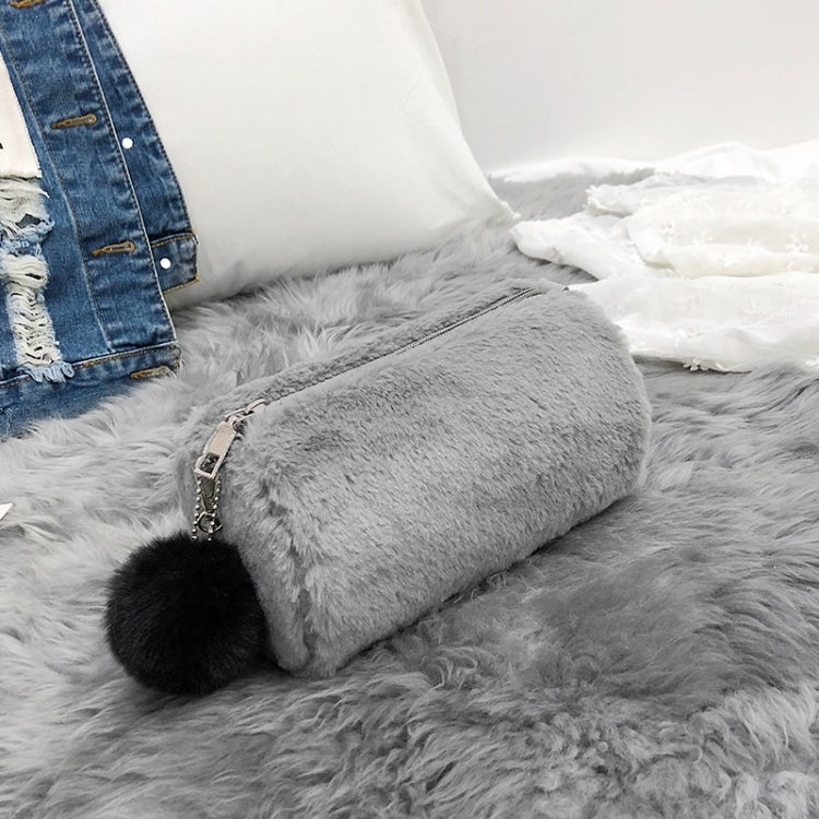 Plush Small Round Bucket Single Shoulder Bag Female Diagonal Bag