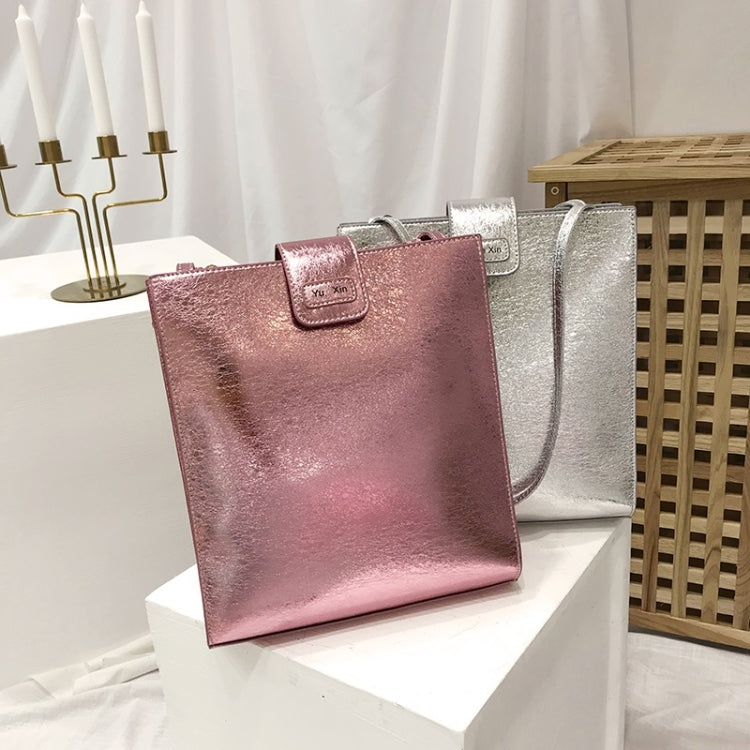 Glitter Tin Foil PU Leather Square Shoulder Bag Ladies Handbag Casual Messenger Bag