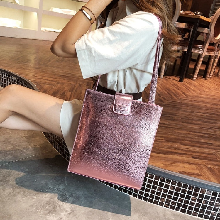 Glitter Tin Foil PU Leather Square Shoulder Bag Ladies Handbag Casual Messenger Bag