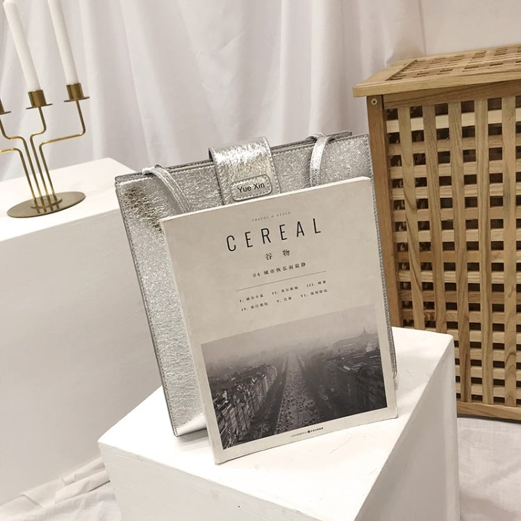 Glitter Tin Foil PU Leather Square Shoulder Bag Ladies Handbag Casual Messenger Bag