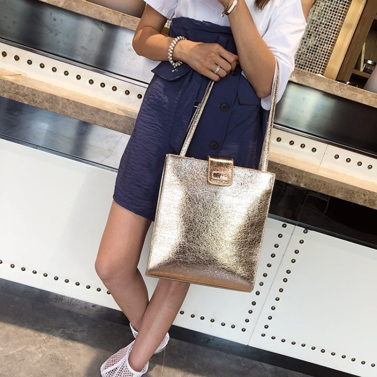 Glitter Tin Foil PU Leather Square Shoulder Bag Ladies Handbag Casual Messenger Bag