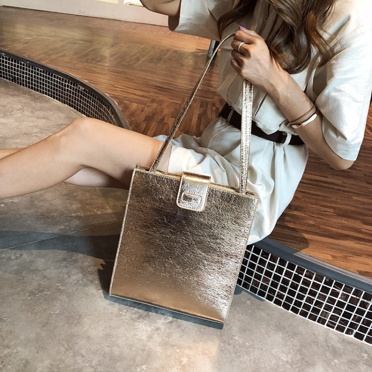 Glitter Tin Foil PU Leather Square Shoulder Bag Ladies Handbag Casual Messenger Bag